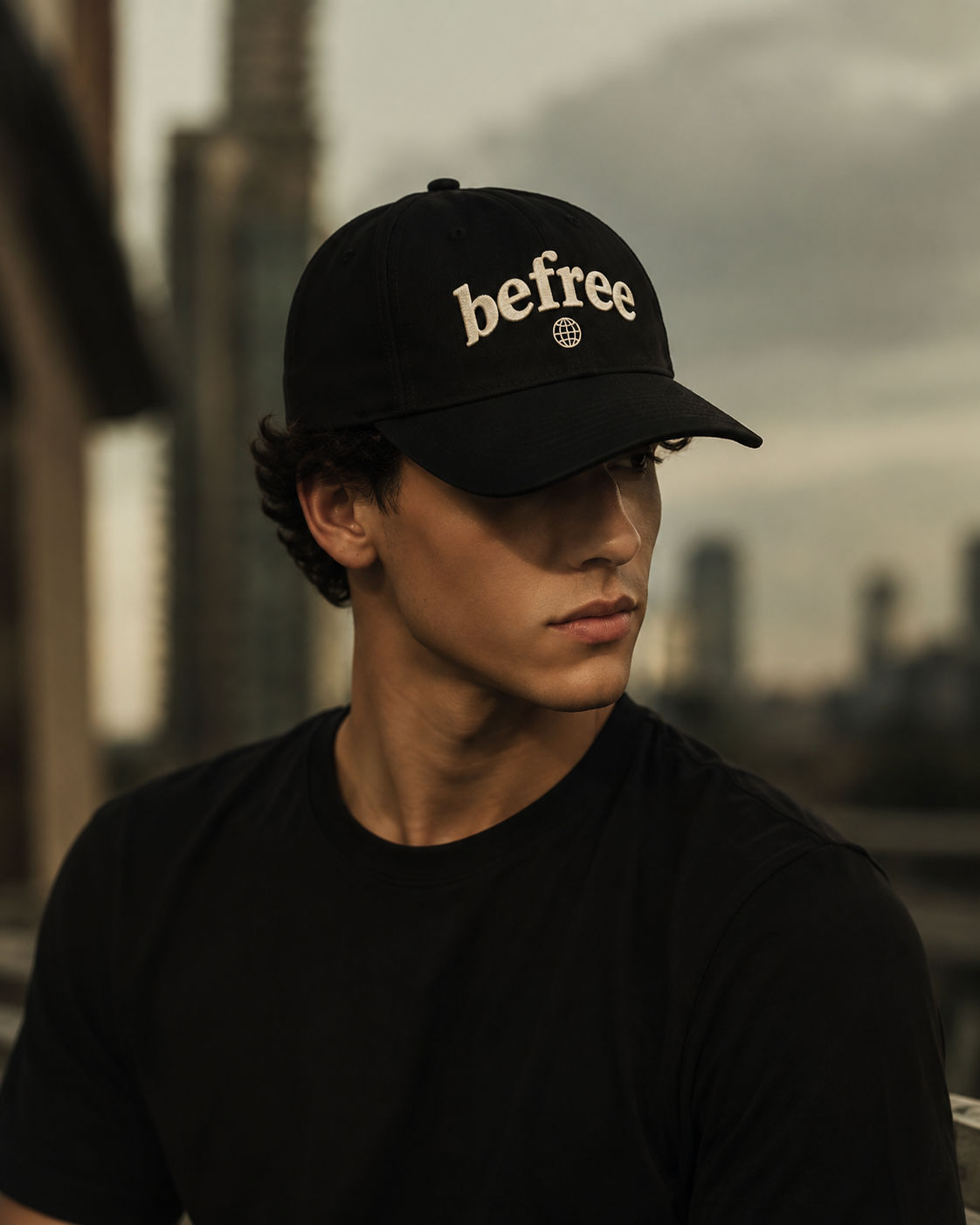 befree Cap Cream and Green Two-Tone - woman wearing cream and green snapback cap